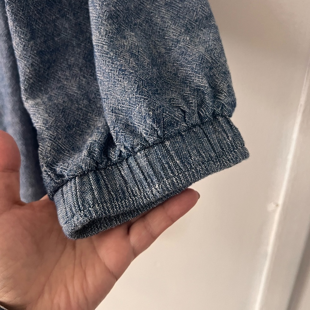 Chaps Heathered Blue Blouse - Picture 5 of 10